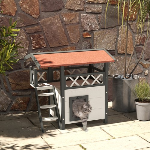 Pawhut katzenhaus mit - pawhut,